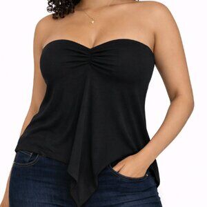 Black Flowy Tube Top S